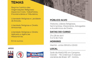 Liberdade Religiosa e Legislação aplicada às igrejas 2018